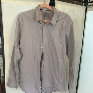Men's Gray Casual Button Down Shirt